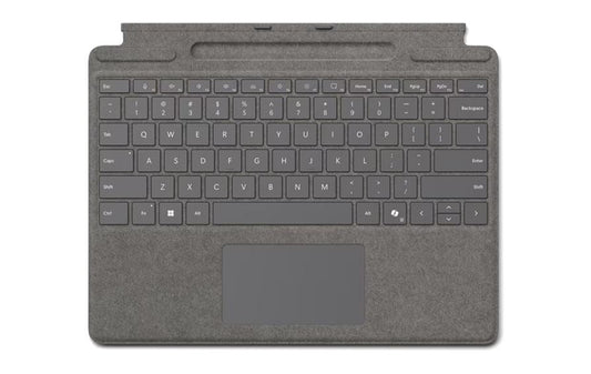 Microsoft Surface Pro Signature Type Cover Platinum Alcantara Fabric with Copilot Key (8XB - 00200) - SoftwareDirect