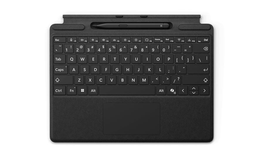 Microsoft Surface Pro Signature Type Cover with Slim Pen 2 Black Alcantara Fabric with Copilot Key (8X8 - 00155) - SoftwareDirect